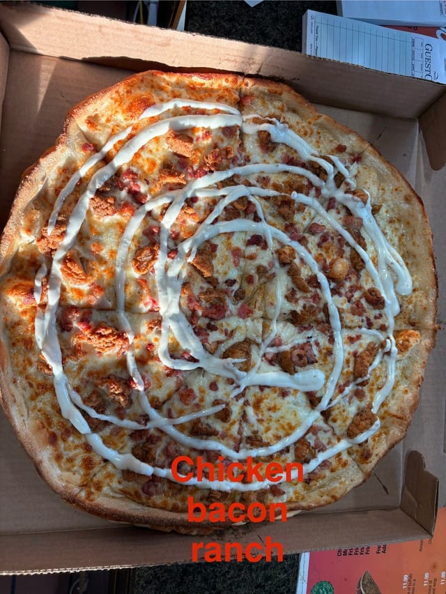 Chicken Bacon Ranch Pizza.